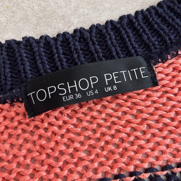 Topshop Knitted Striped Top in Black / Peach ASO Blake Lively Gossip Girl Set - Picture 5 of 8